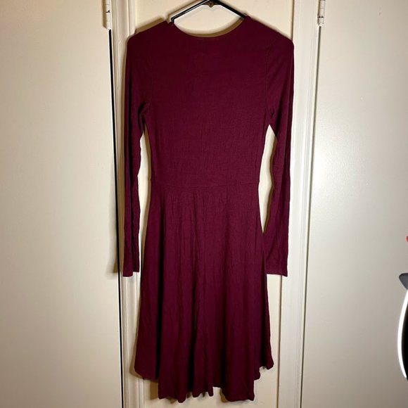 one clothing Dresses & Skirts - Burgundy Hi-Low Skater Dress L